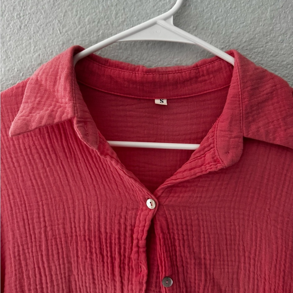 Button down pink shirt